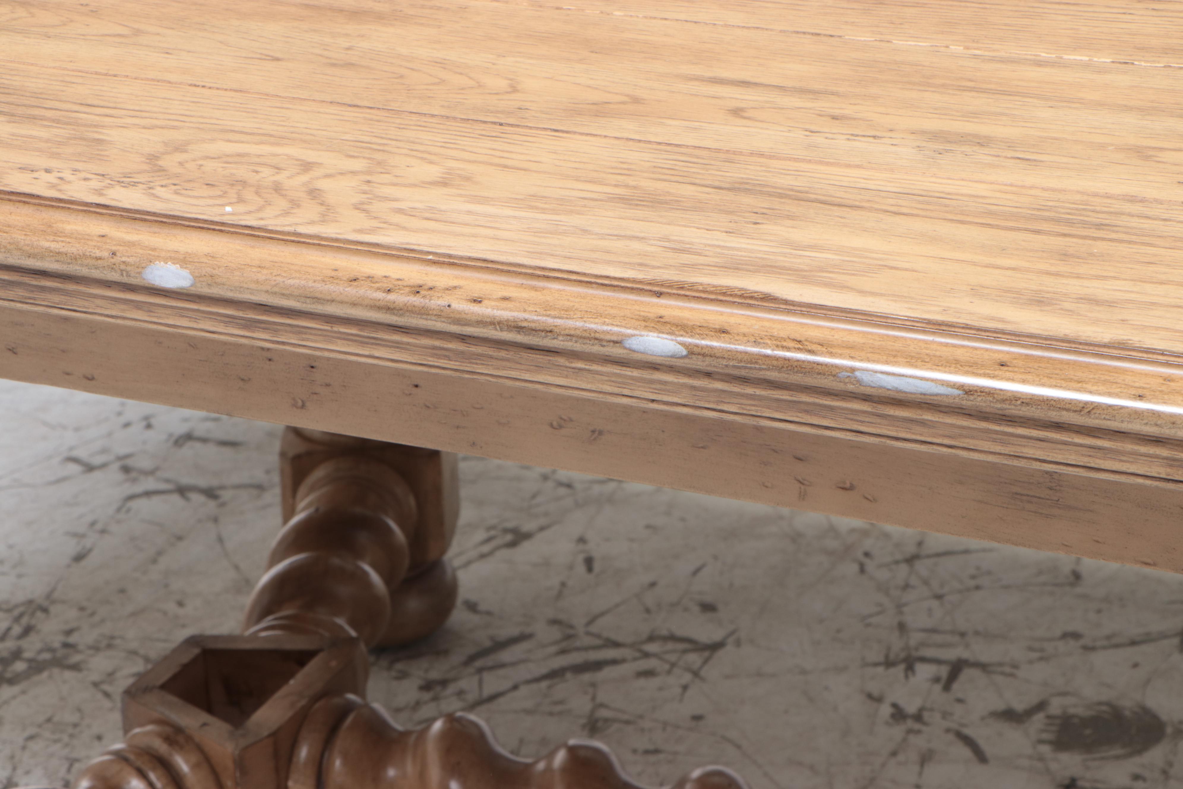 Bernhardt Beige Pickled Oak Dining Table