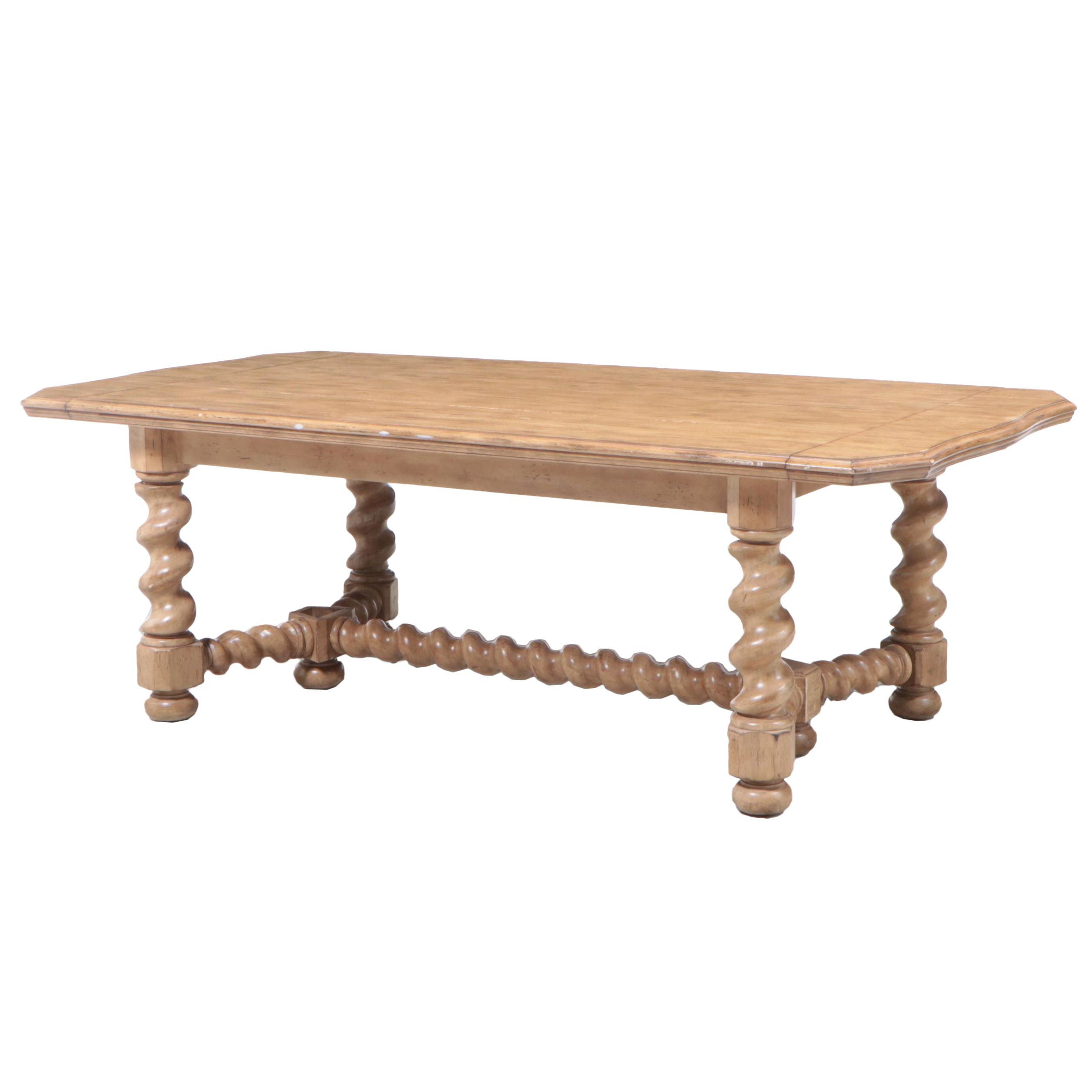 Bernhardt Beige Pickled Oak Dining Table