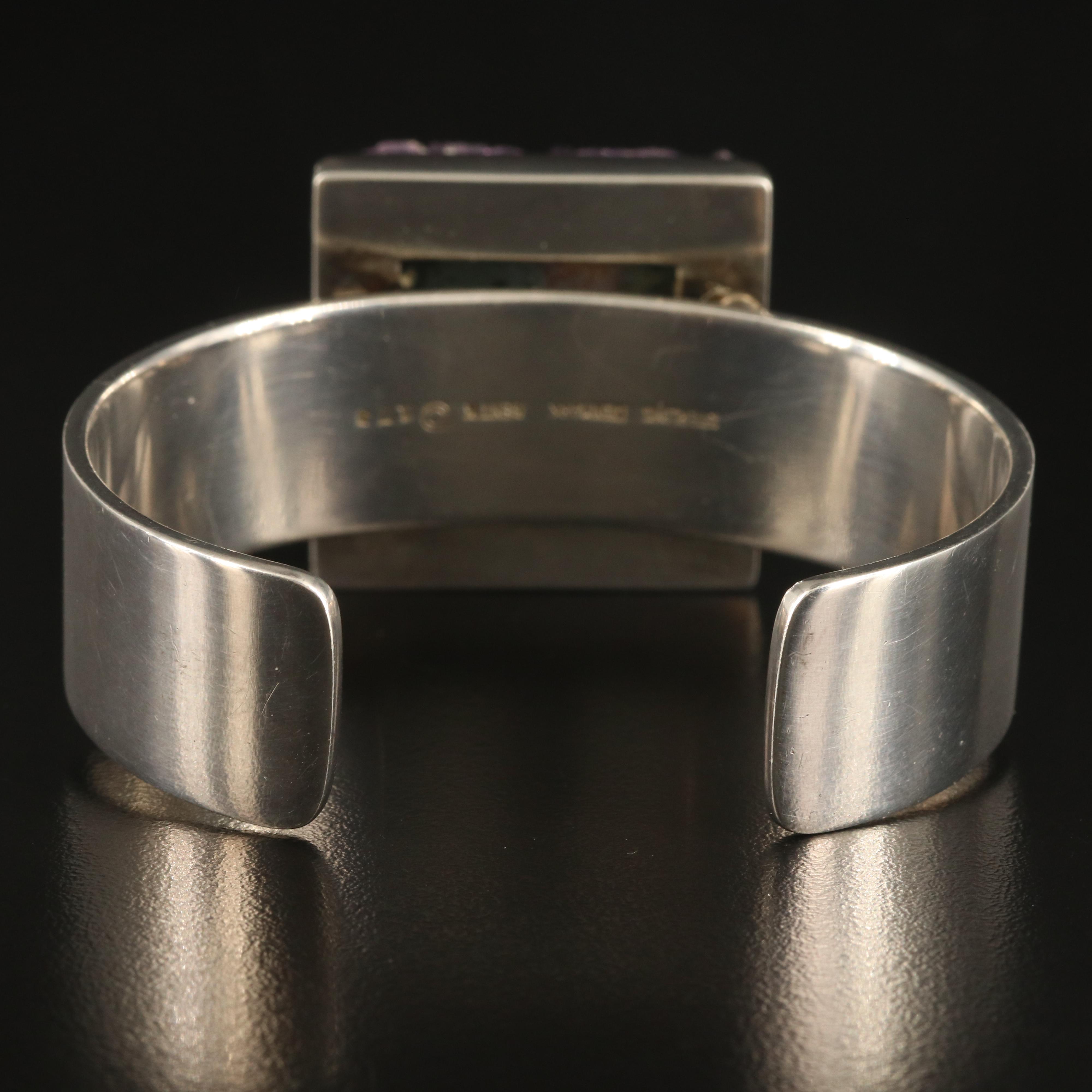 Bent Knudsen Modern Sterling Amethyst Cuff