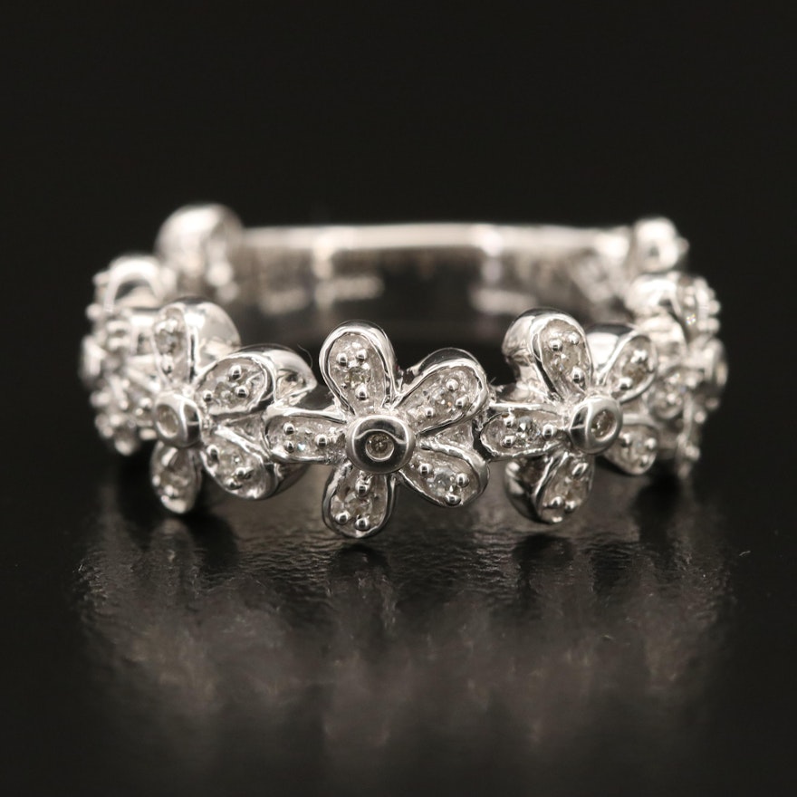 Sterling Diamond Flower Band