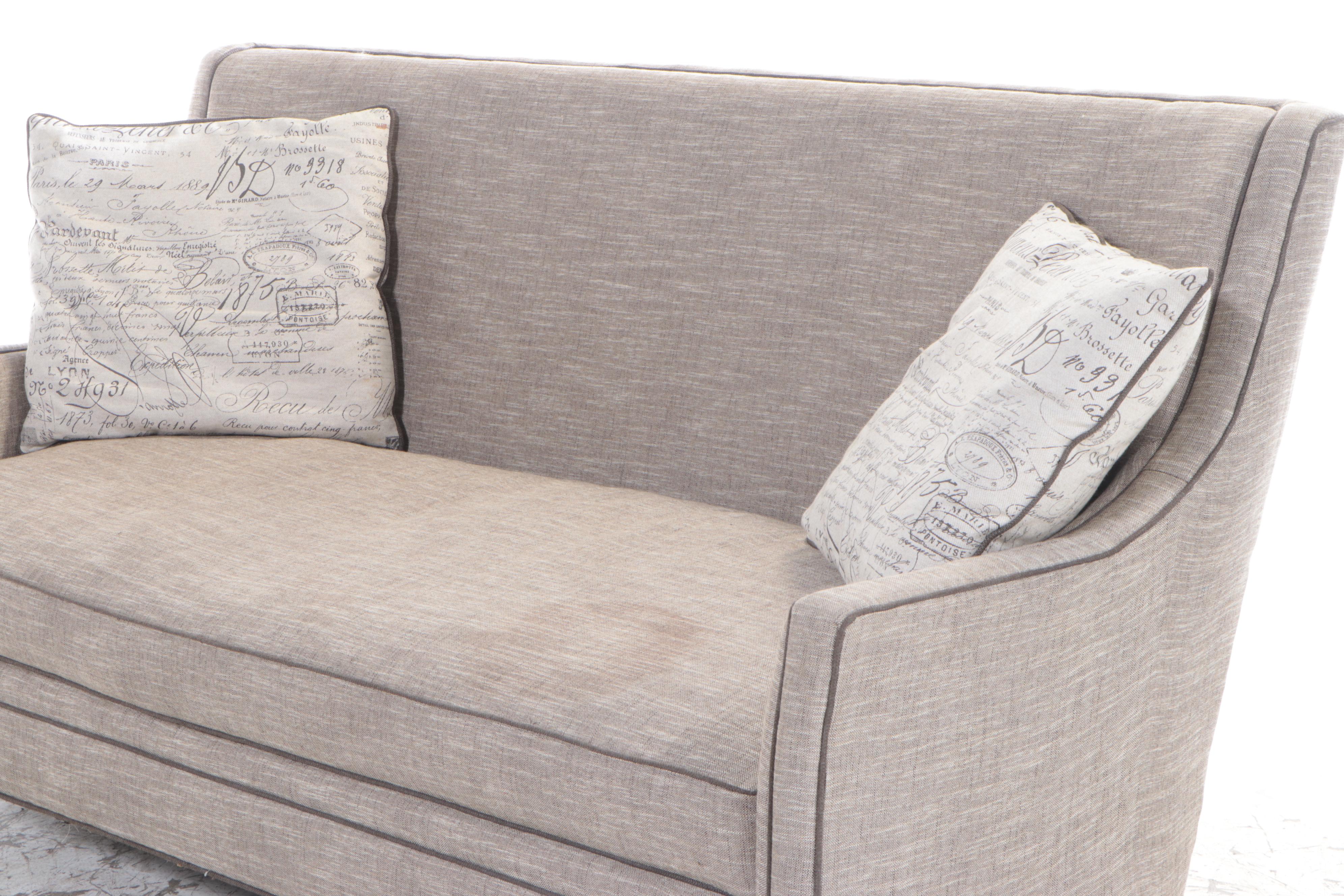 Contemporary Upholstered High-Back Sofa