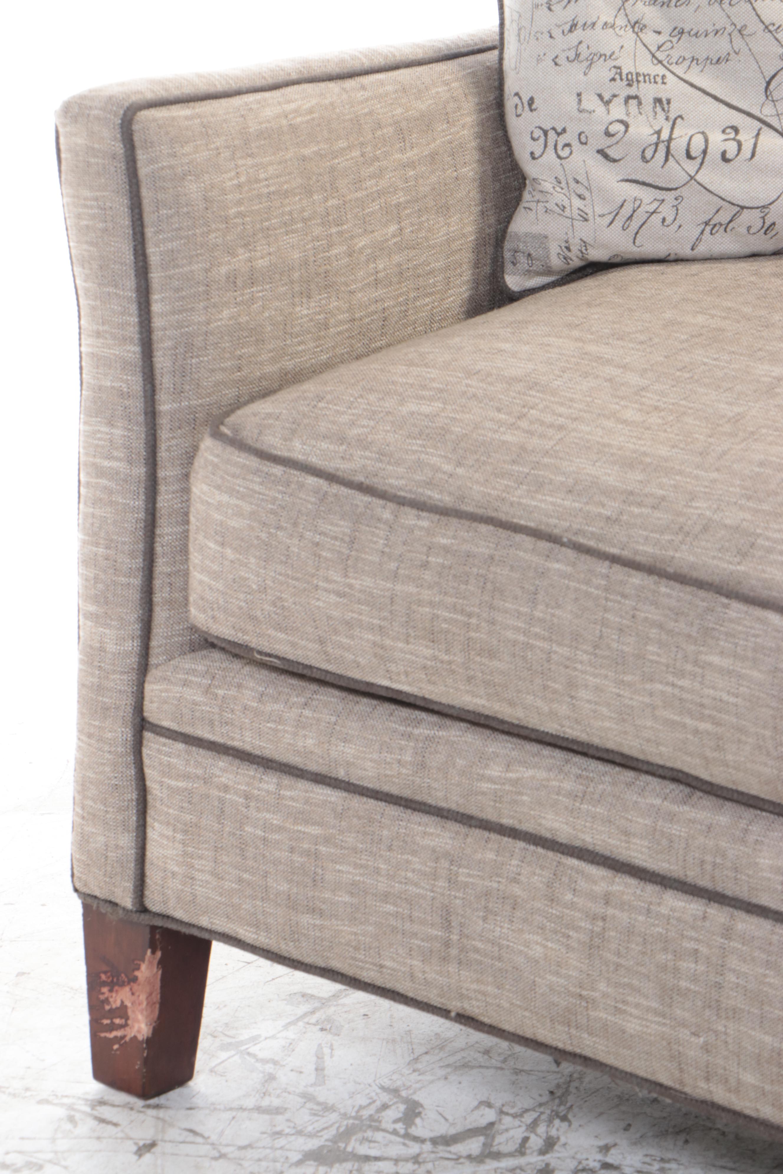 Contemporary Upholstered High-Back Sofa