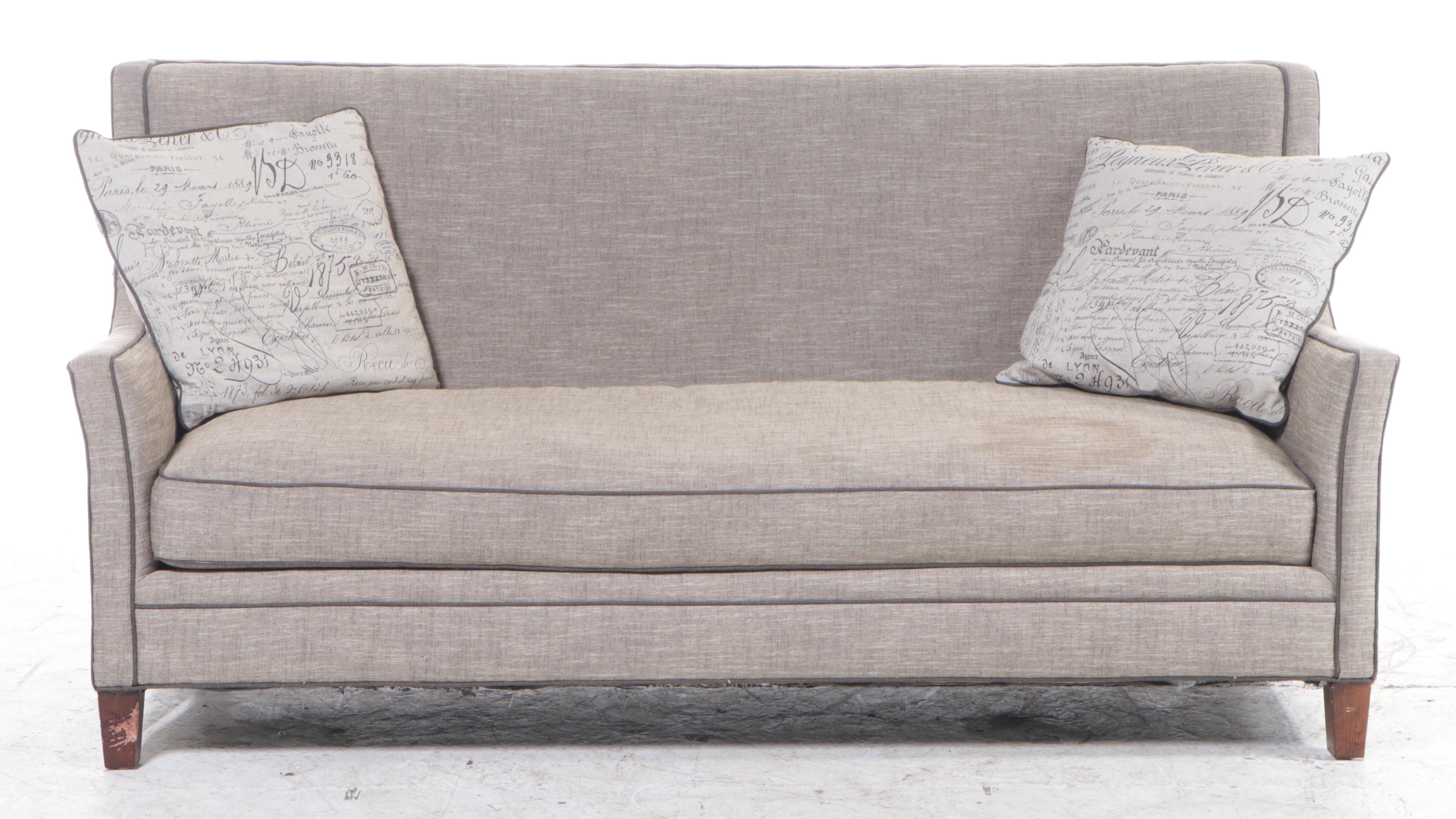 Contemporary Upholstered High-Back Sofa