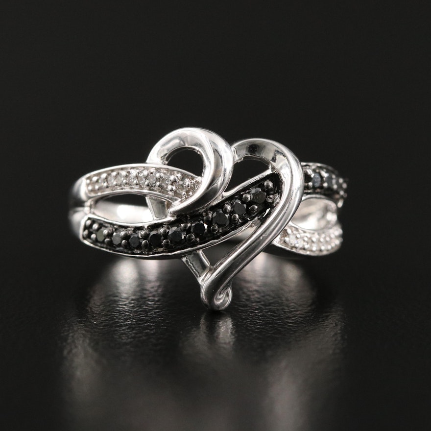 Sterling Diamond Infinity Heart Ring