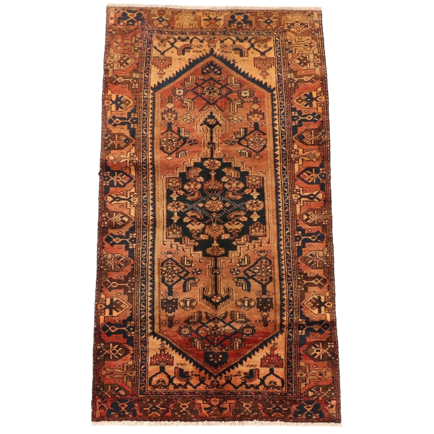 3'9 x 7'3 Hand-Knotted Persian Khamseh Area Rug