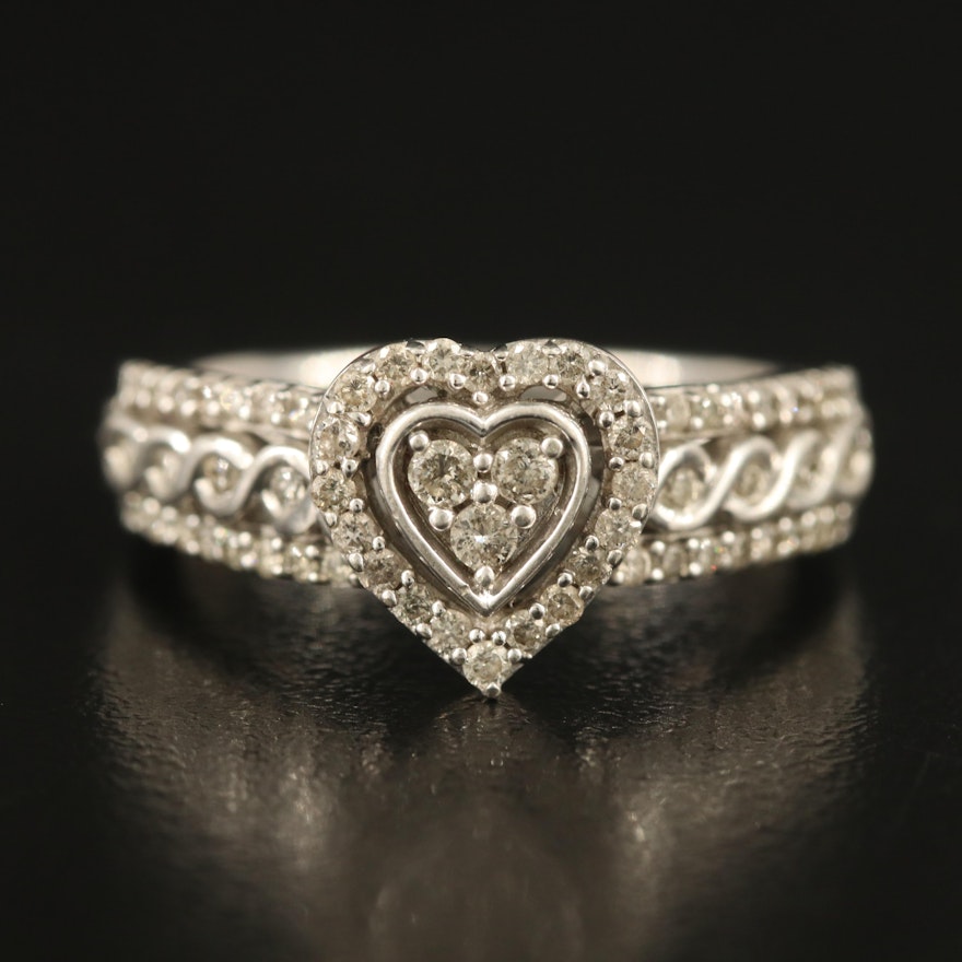 Sterling 0.31 CTW Diamond Heart Ring