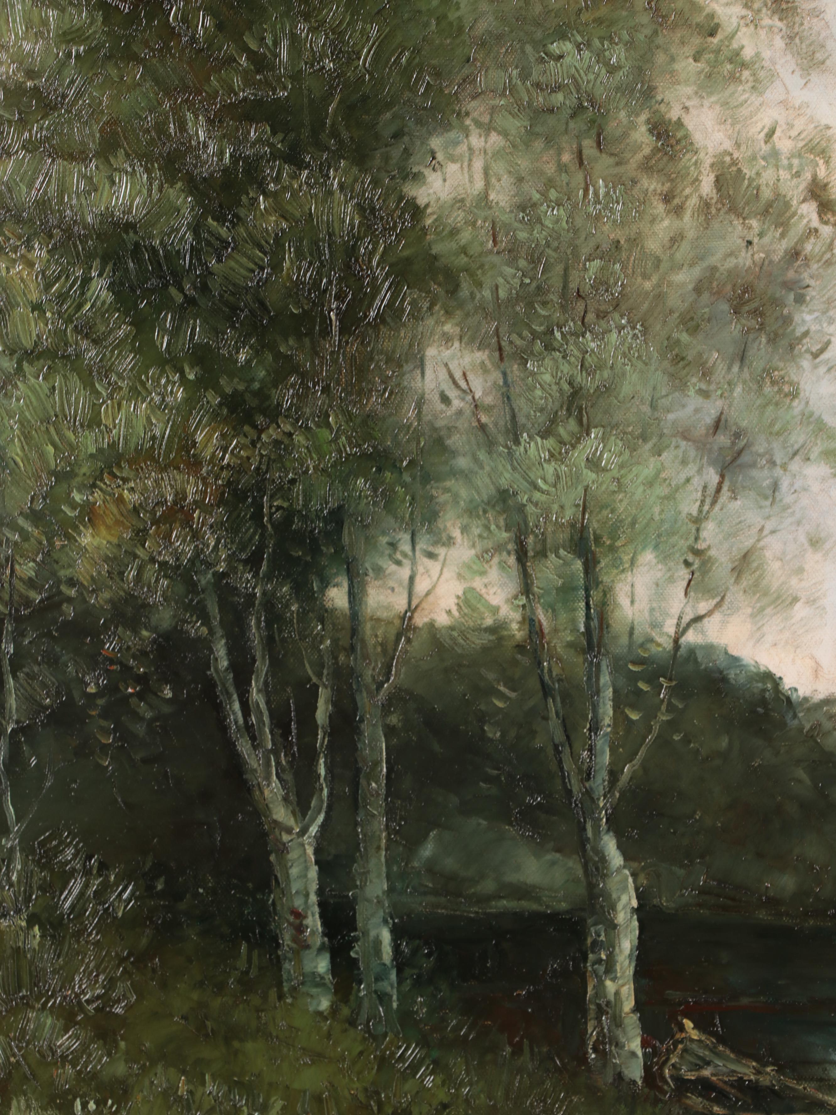 L. Stephano Riverscape Oil Painting