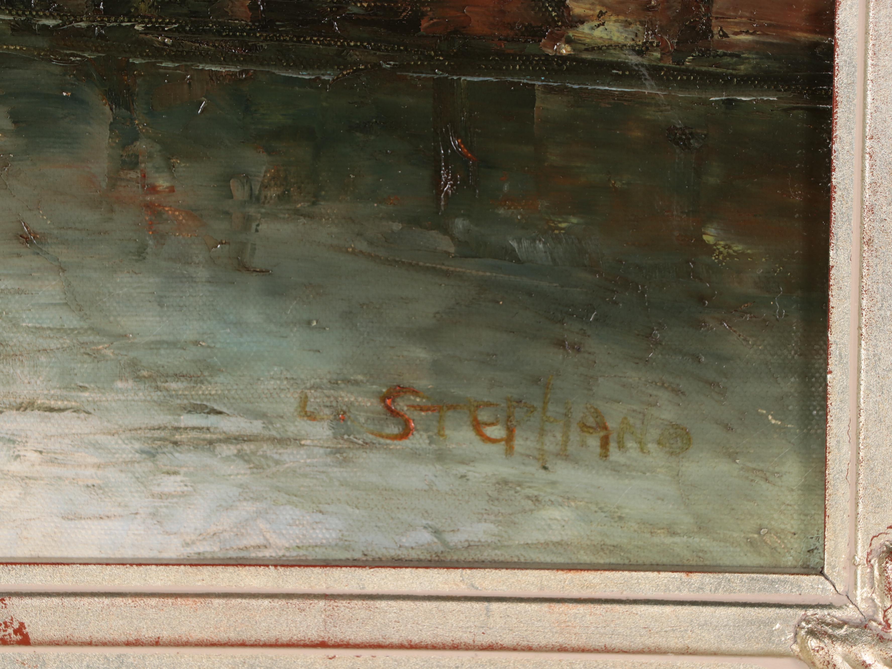 L. Stephano Riverscape Oil Painting