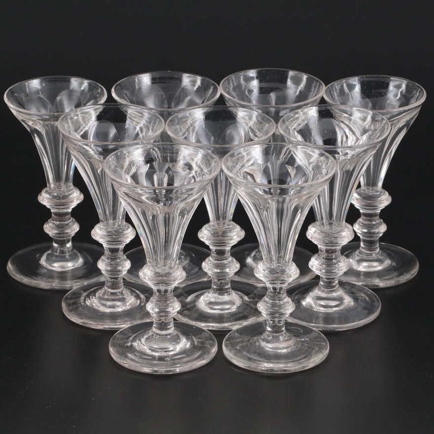 Blown Glass Port Wine Glasses, Early to Mid-20th Century