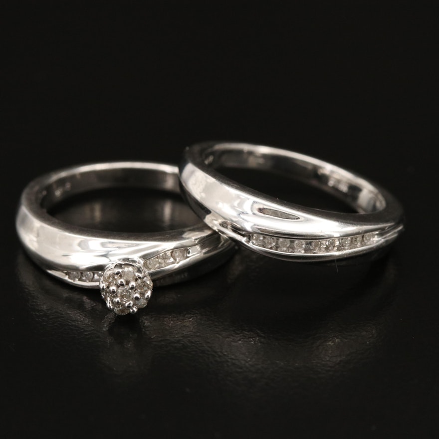 Sterling Diamond Ring Set