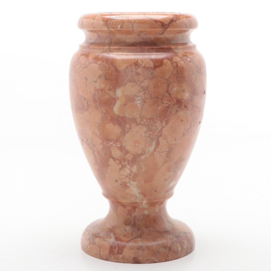 Grand Tour Italian Carved Marble Urn Vase, 19th Century