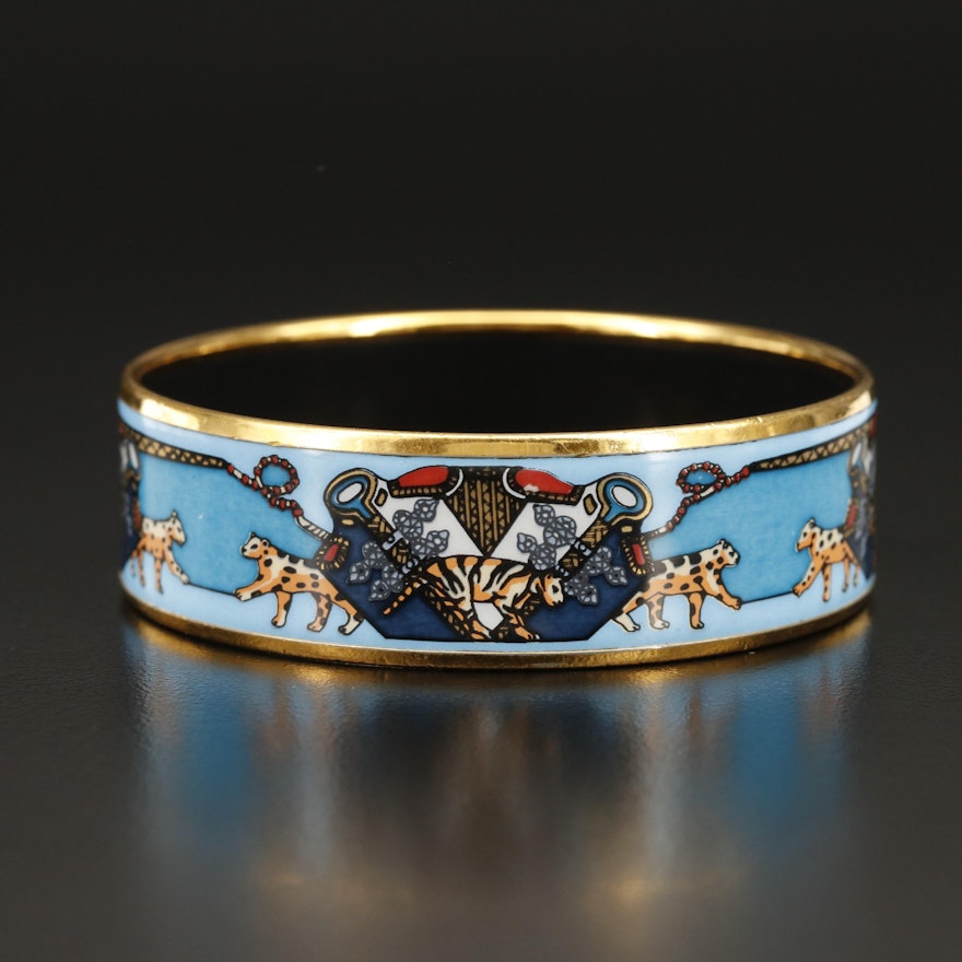 Hermès "Le Cirque" Enamel Wide Bangle