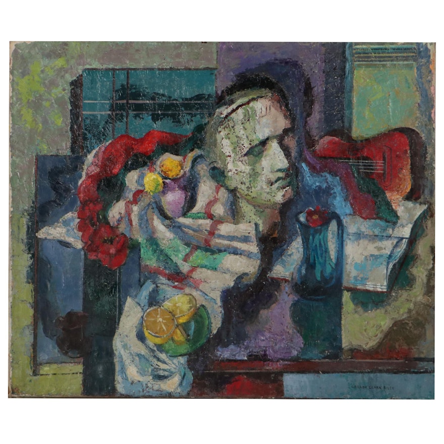 Garada Clark Riley Still Life Oil Painting, Mid-20th Century