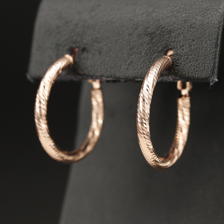 14K Twisted Hoop Earrings