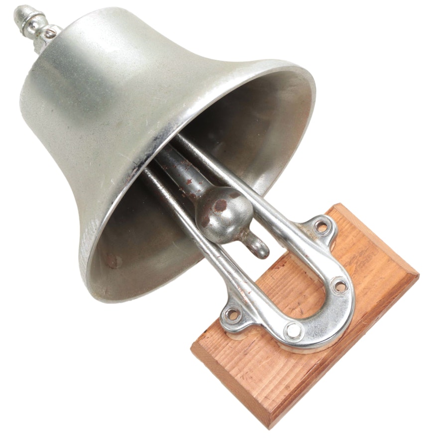 Chrome-Plated 12" Solid Brass Firehouse Bell
