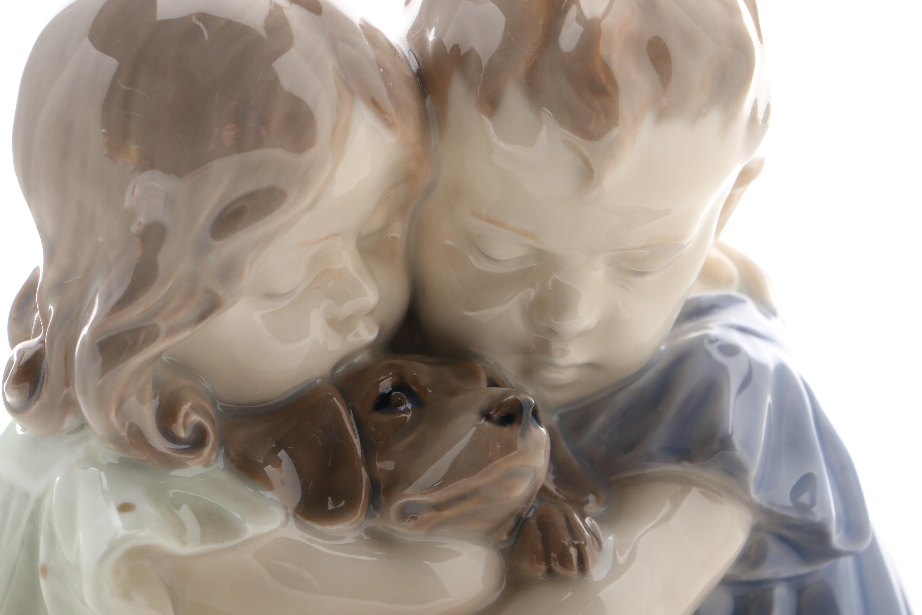 Royal Copenhagen "Children with Dog" Porcelain Figurine, 1962