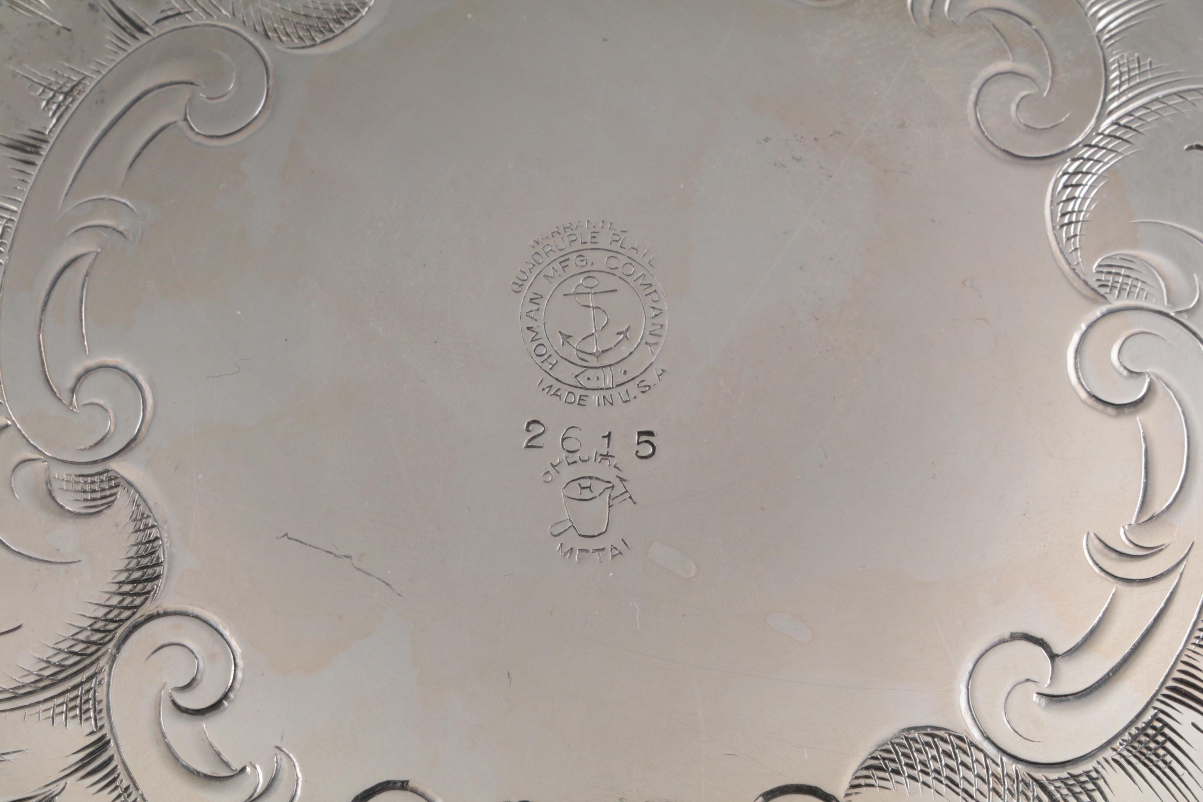 Homan Mfg. Co. Silver Plate Lidded Serving Dish and Other Silver Plate Serveware