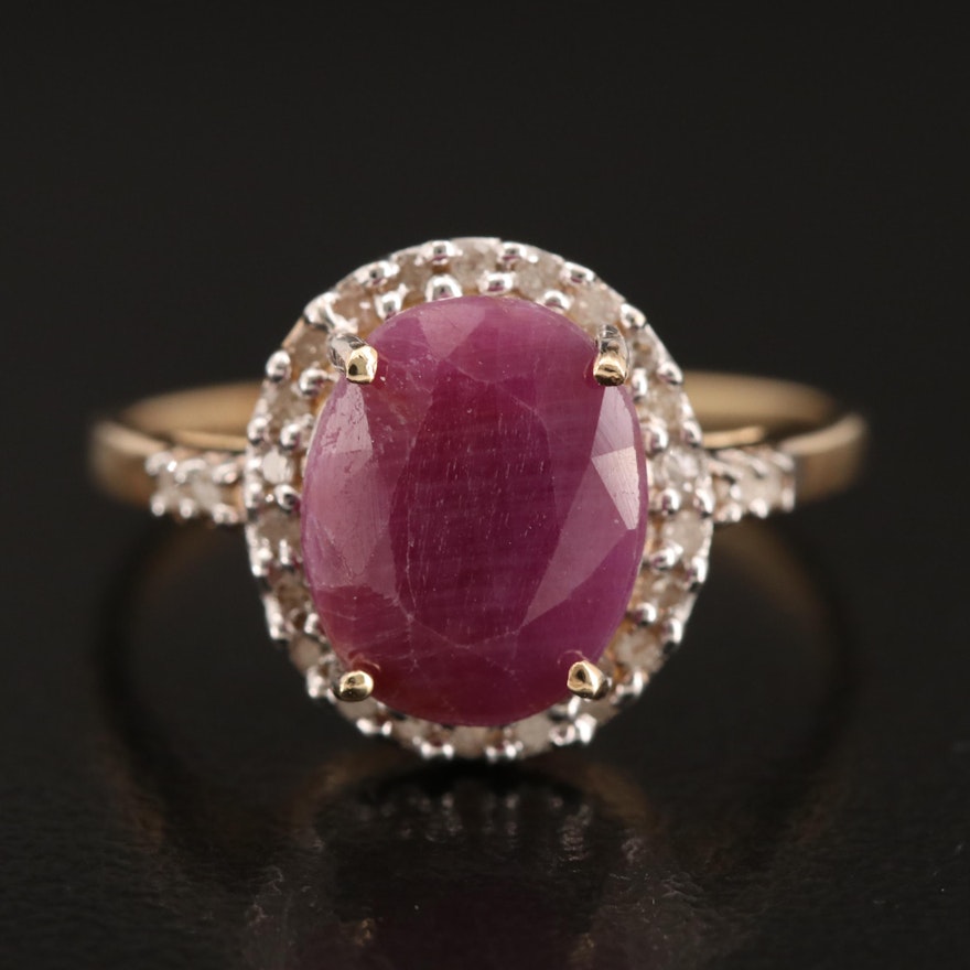 10K Ruby and Diamond Ring