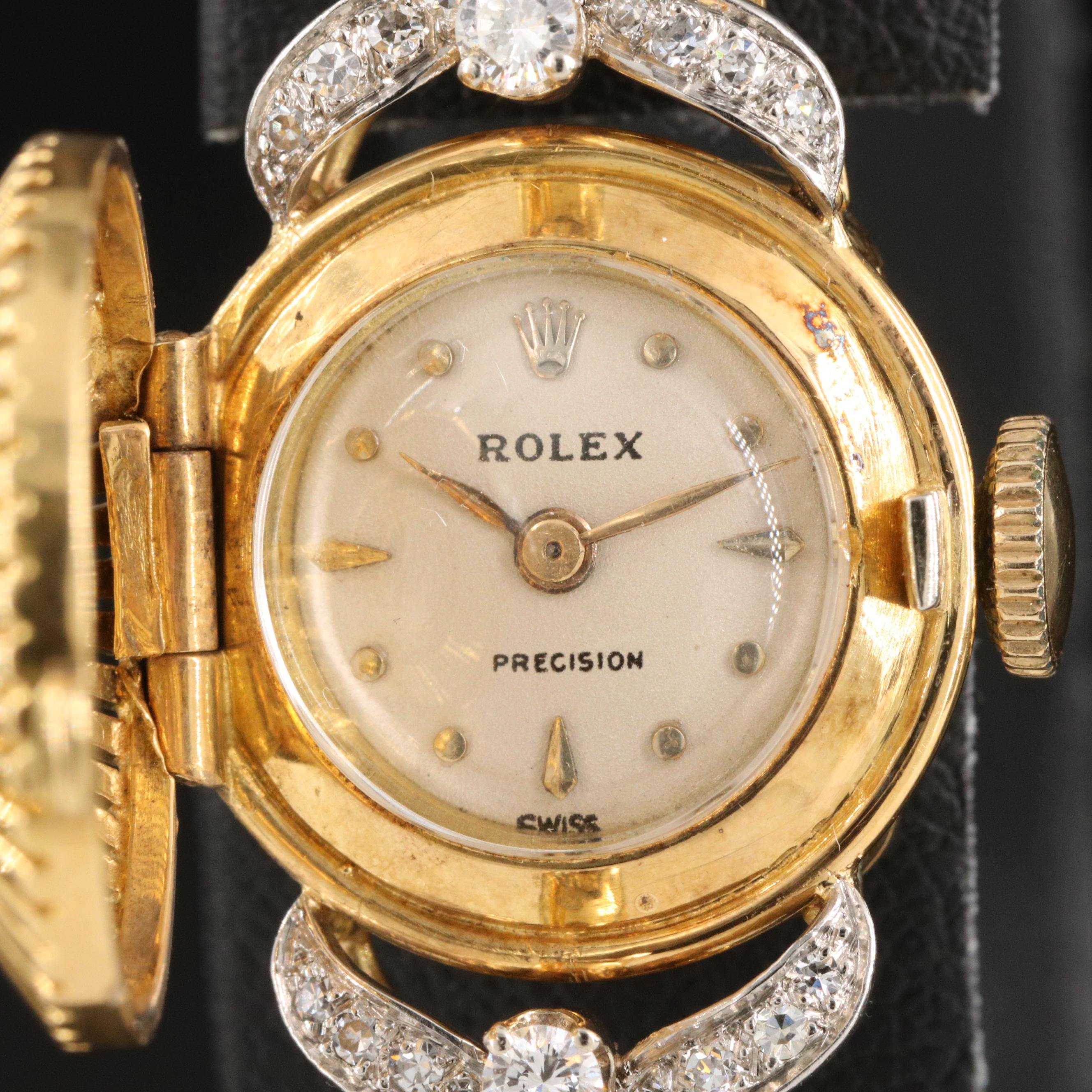 18K Rolex Custom Diamond Dial Cover and Band Watch