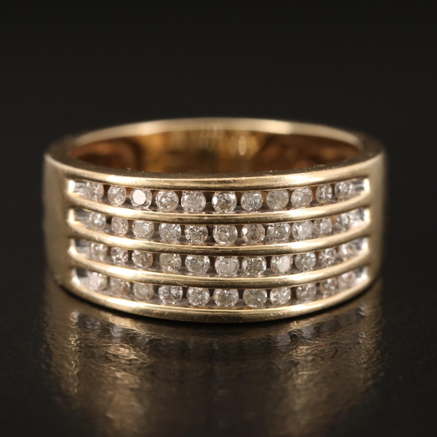 10K 0.49 CTW Diamond Multi-Row Band