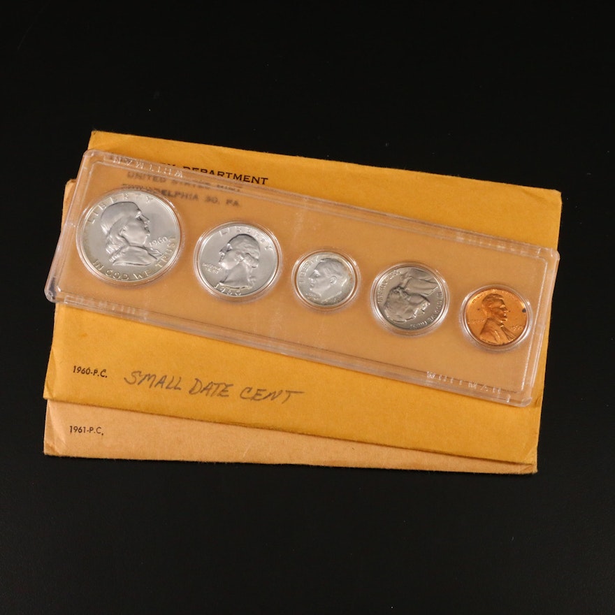 Three U.S. Mint Proof Sets Including 1960 (Small and Large Date) and 1961