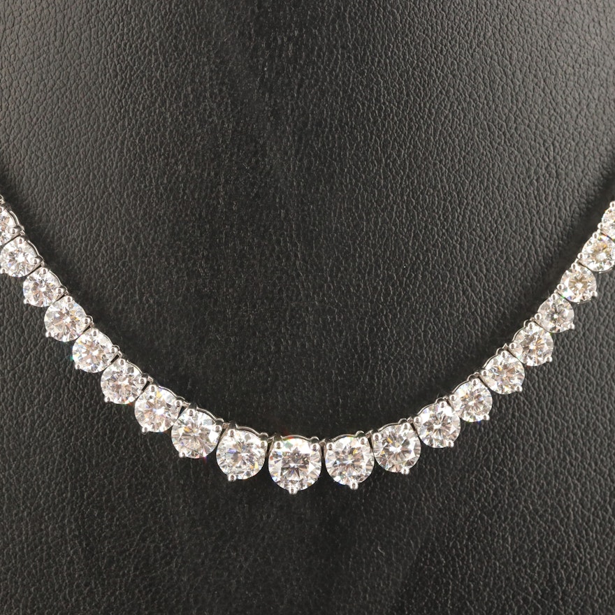 14K 15.08 CW Diamond Graduated Rivière Necklace