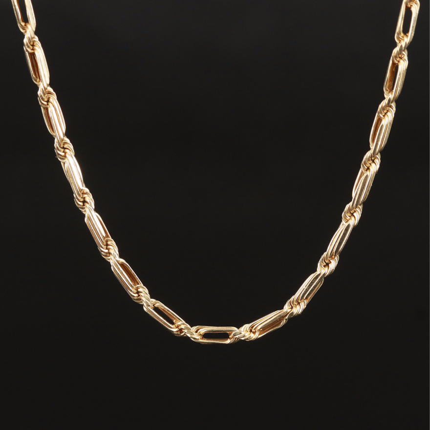 10K Fancy Rope Chain Necklace