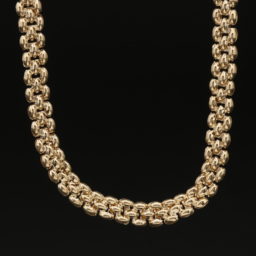 14K Panther Style Chain Necklace