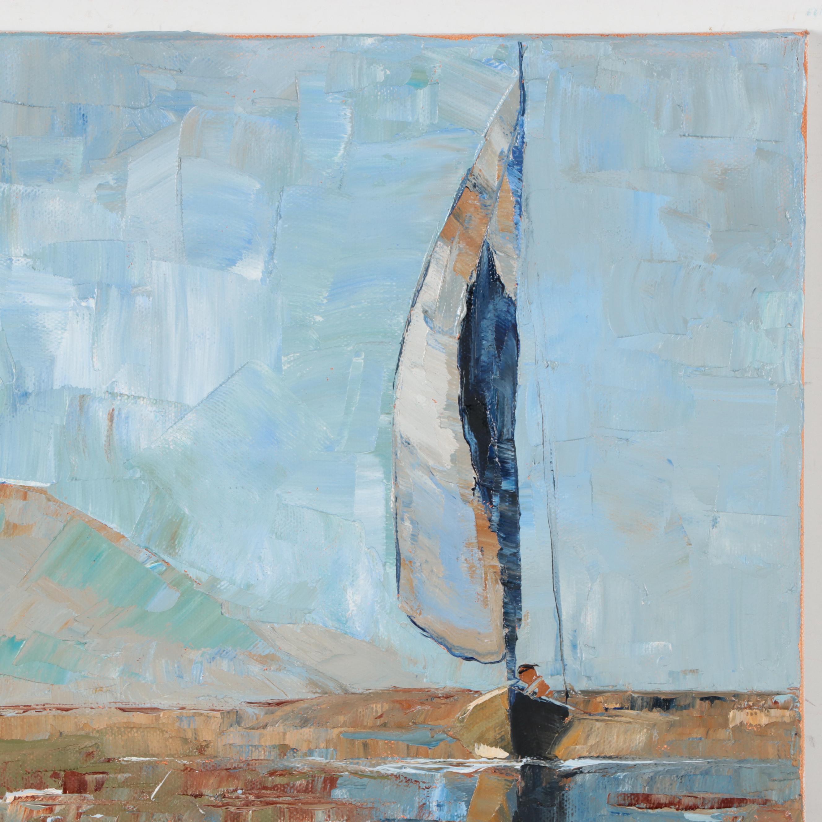 James Baldoumas Oil Painting "Sailboat," 2021