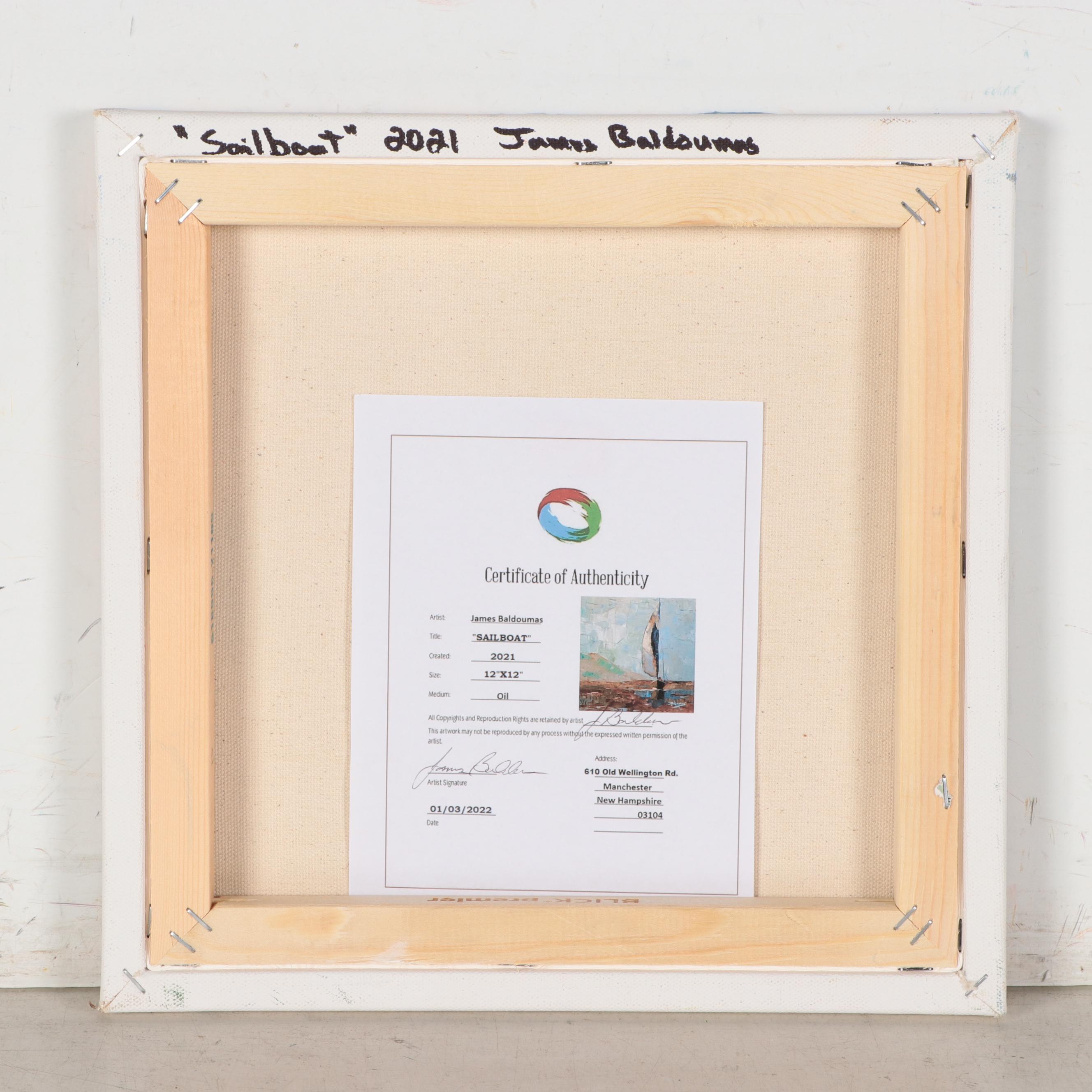 James Baldoumas Oil Painting "Sailboat," 2021