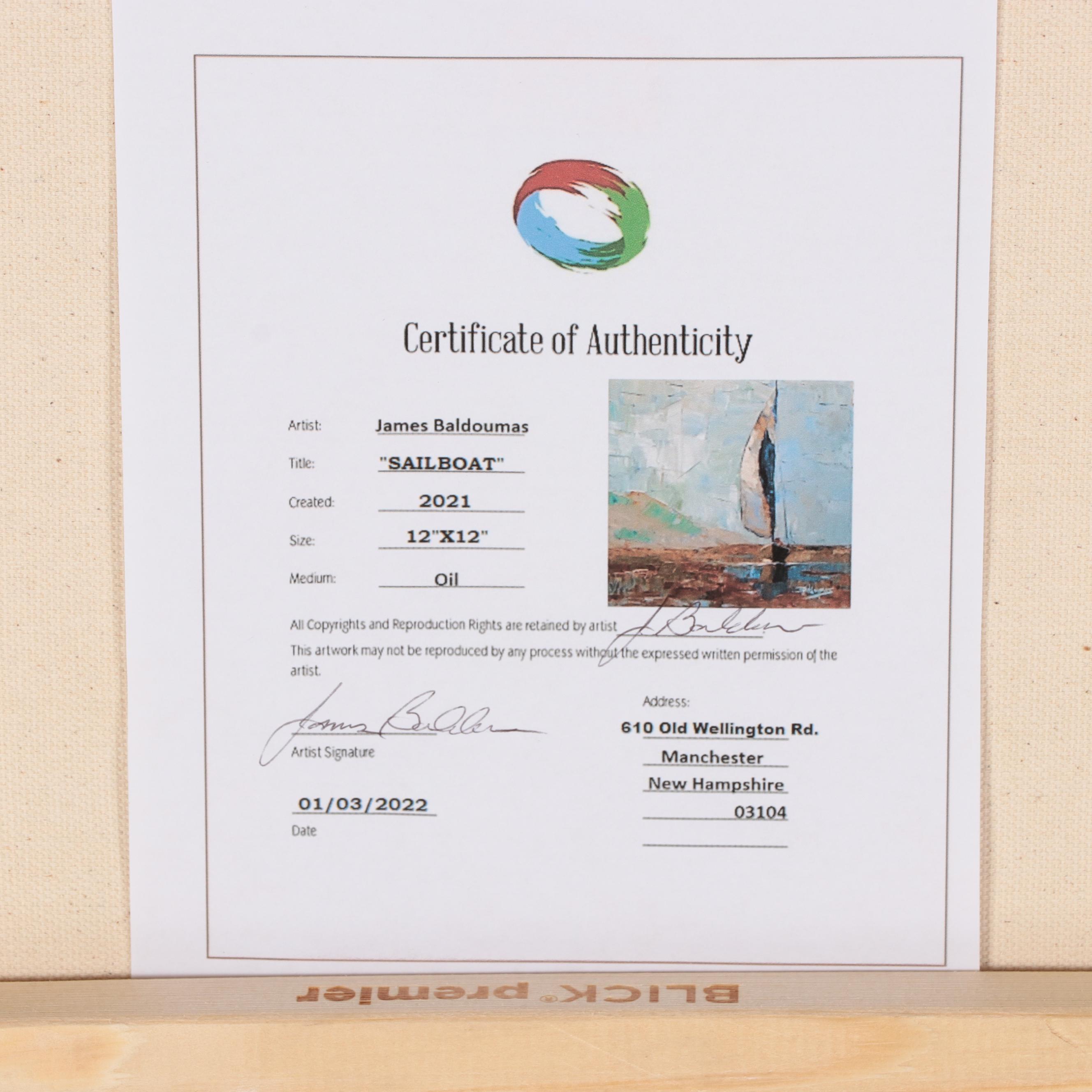 James Baldoumas Oil Painting "Sailboat," 2021