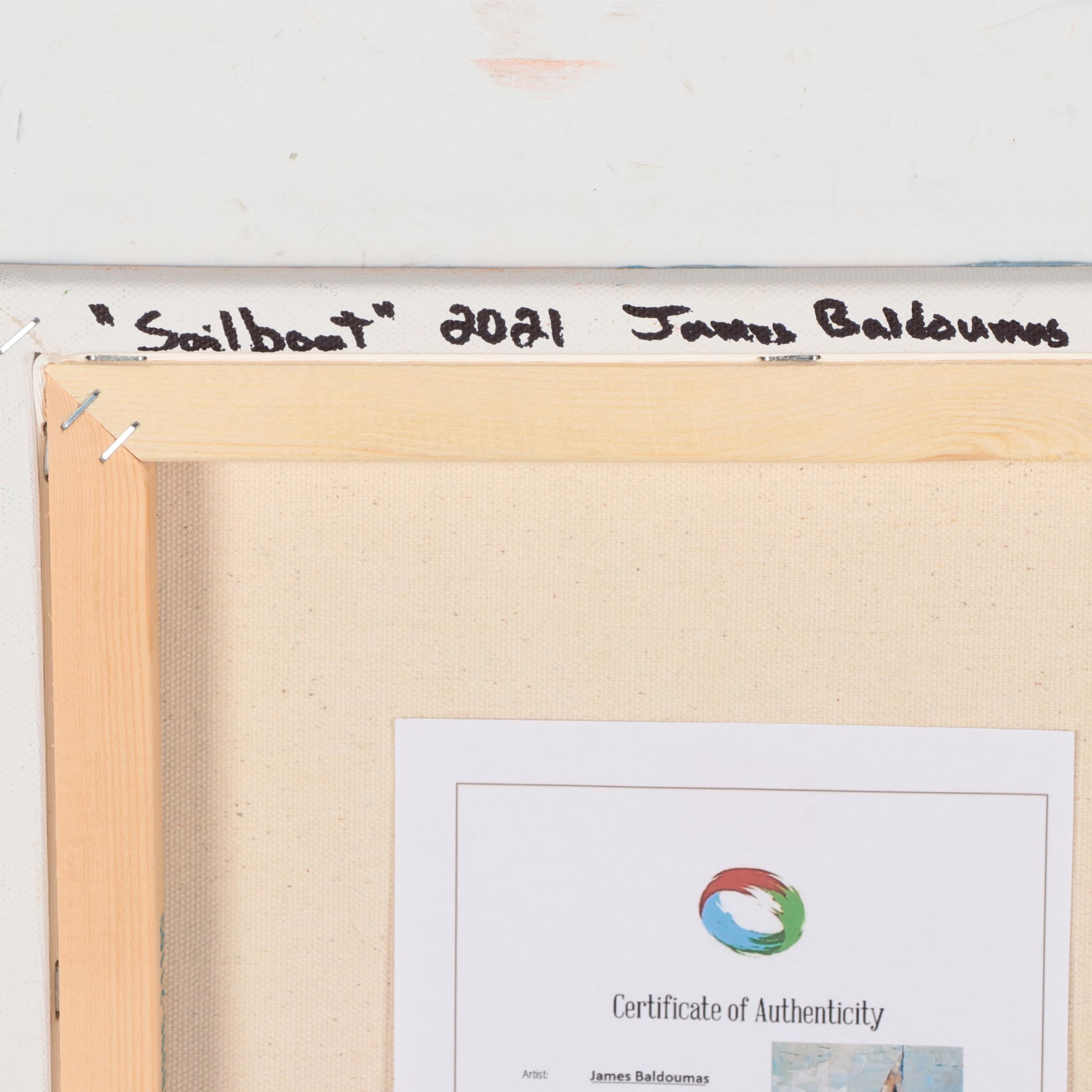 James Baldoumas Oil Painting "Sailboat," 2021