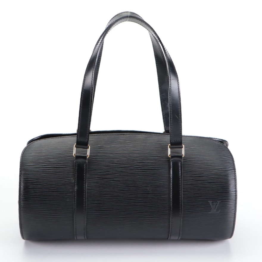 Louis Vuitton Soufflot Bag in Black Epi Leather