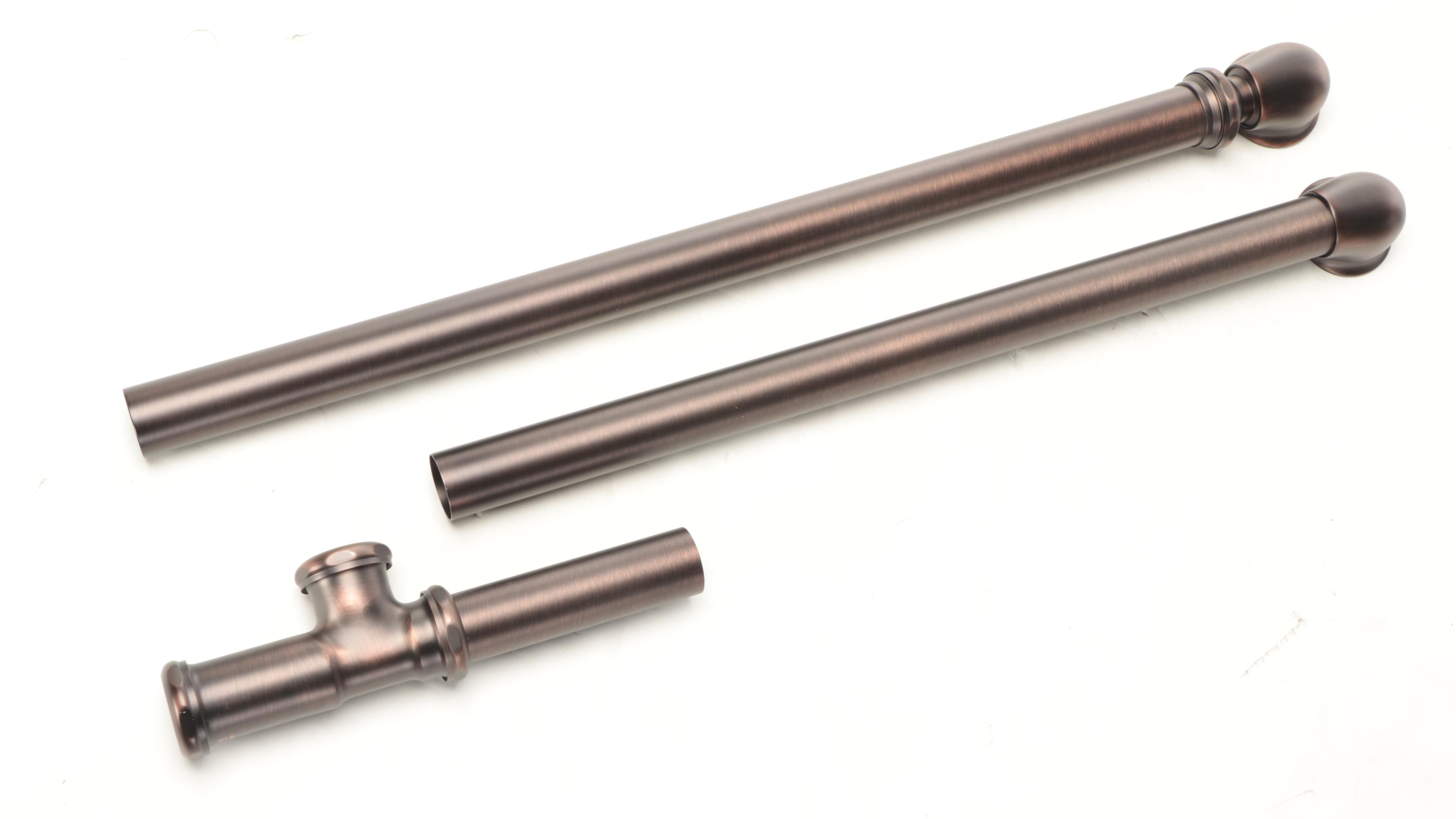 Oil-Rubbed Bronze Clawfoot Tub Diverter Valve, 1.50" Tub Drain with Ball Swivel