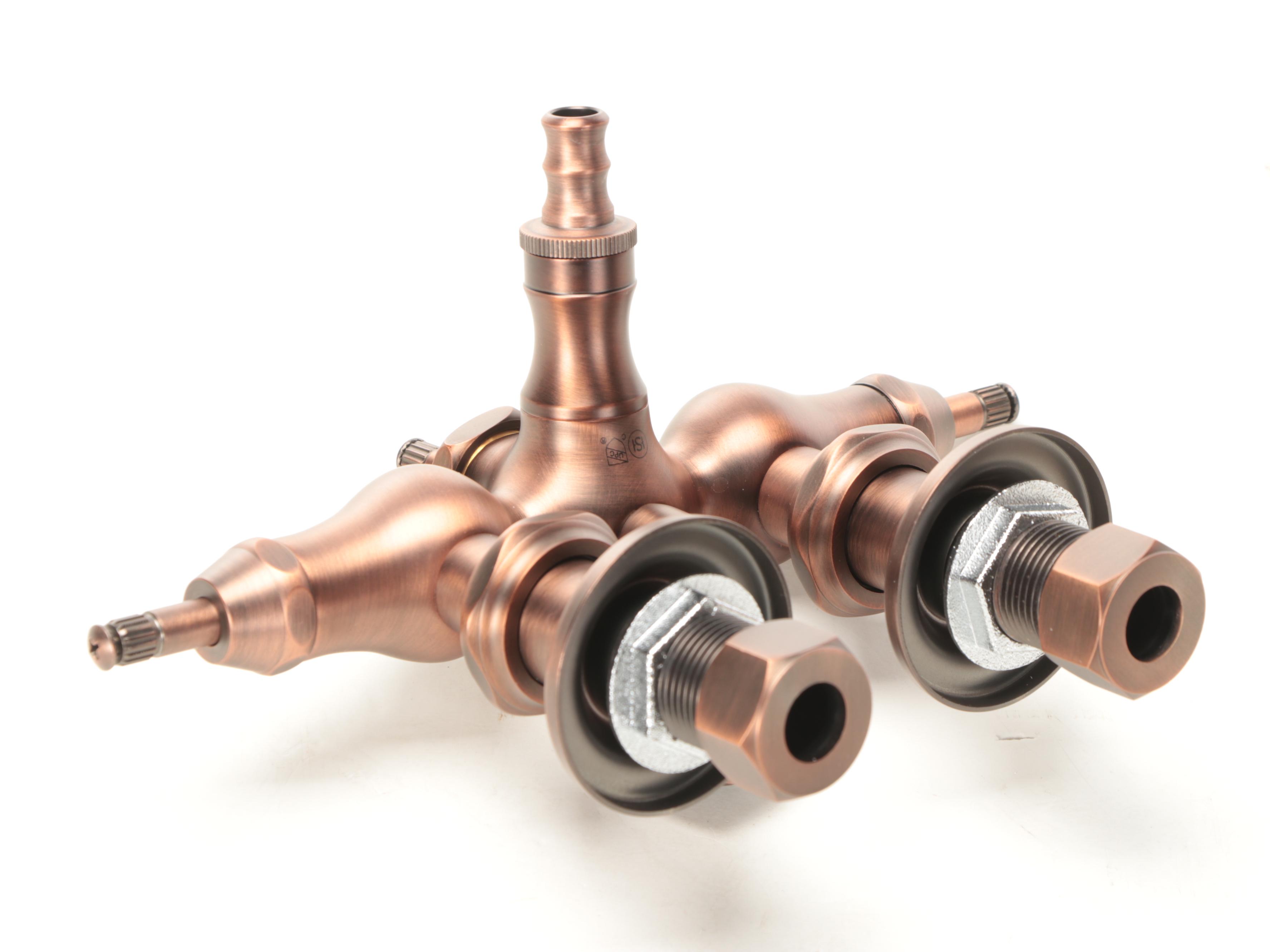 Oil-Rubbed Bronze Clawfoot Tub Diverter Valve, 1.50" Tub Drain with Ball Swivel