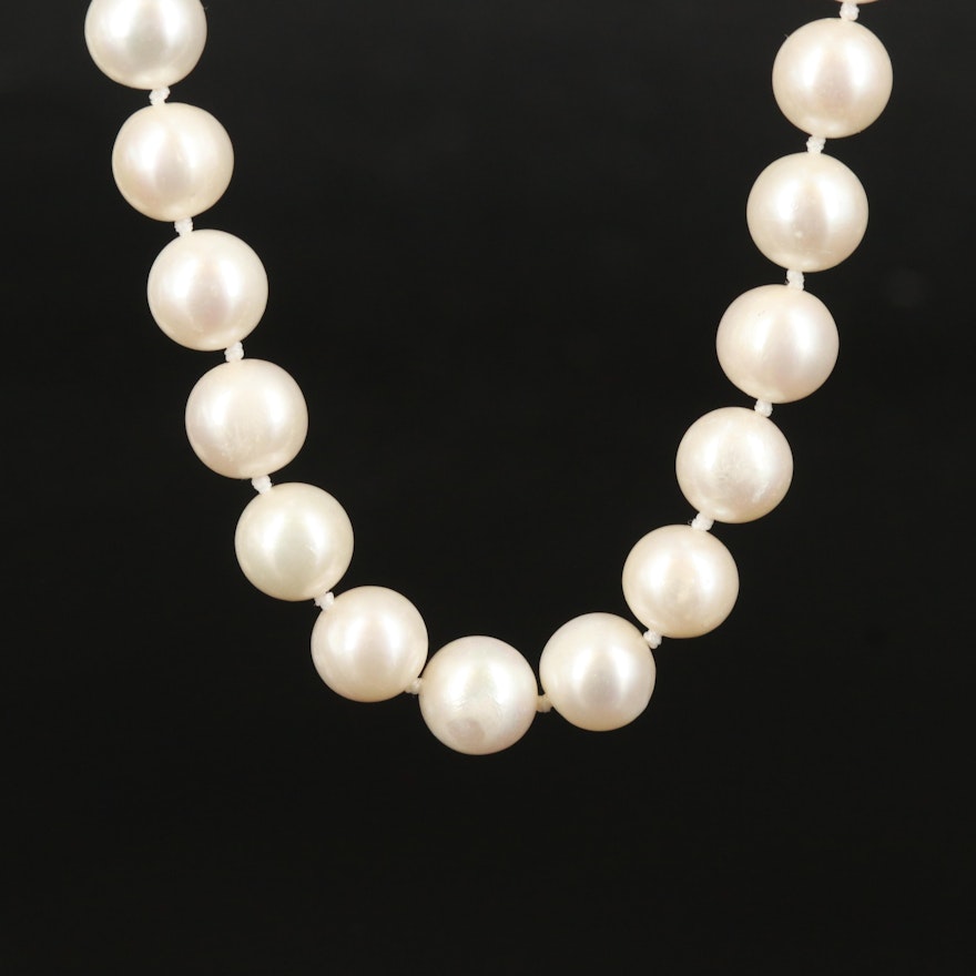 Pearl Necklace with 14K Clasp