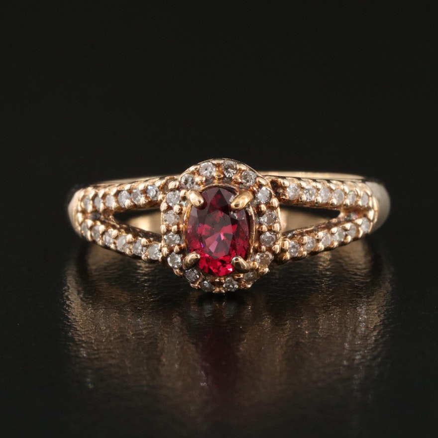 10K Ruby and Diamond Ring