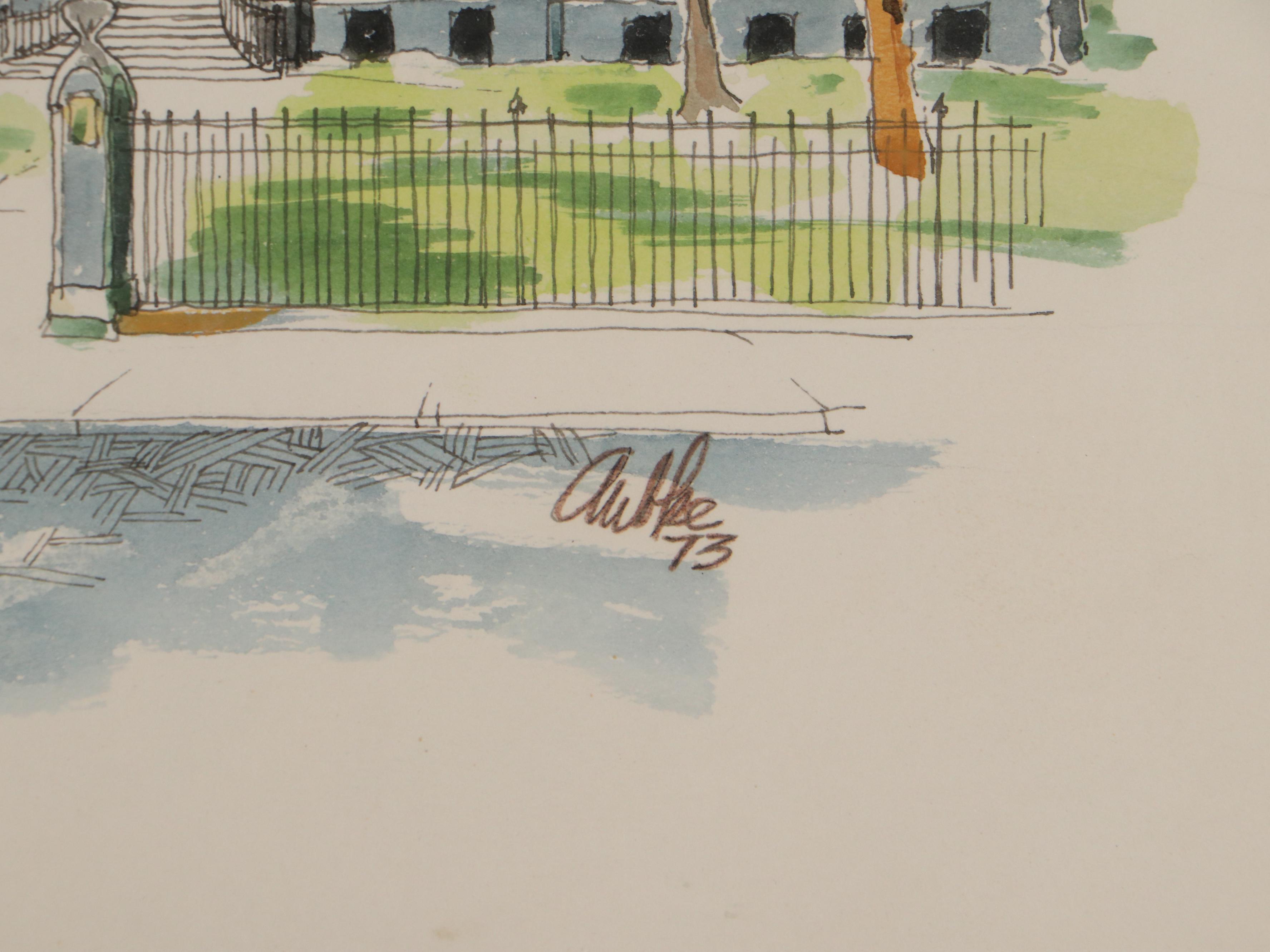 Watercolor Painting of Taft Museum of Art, 1973