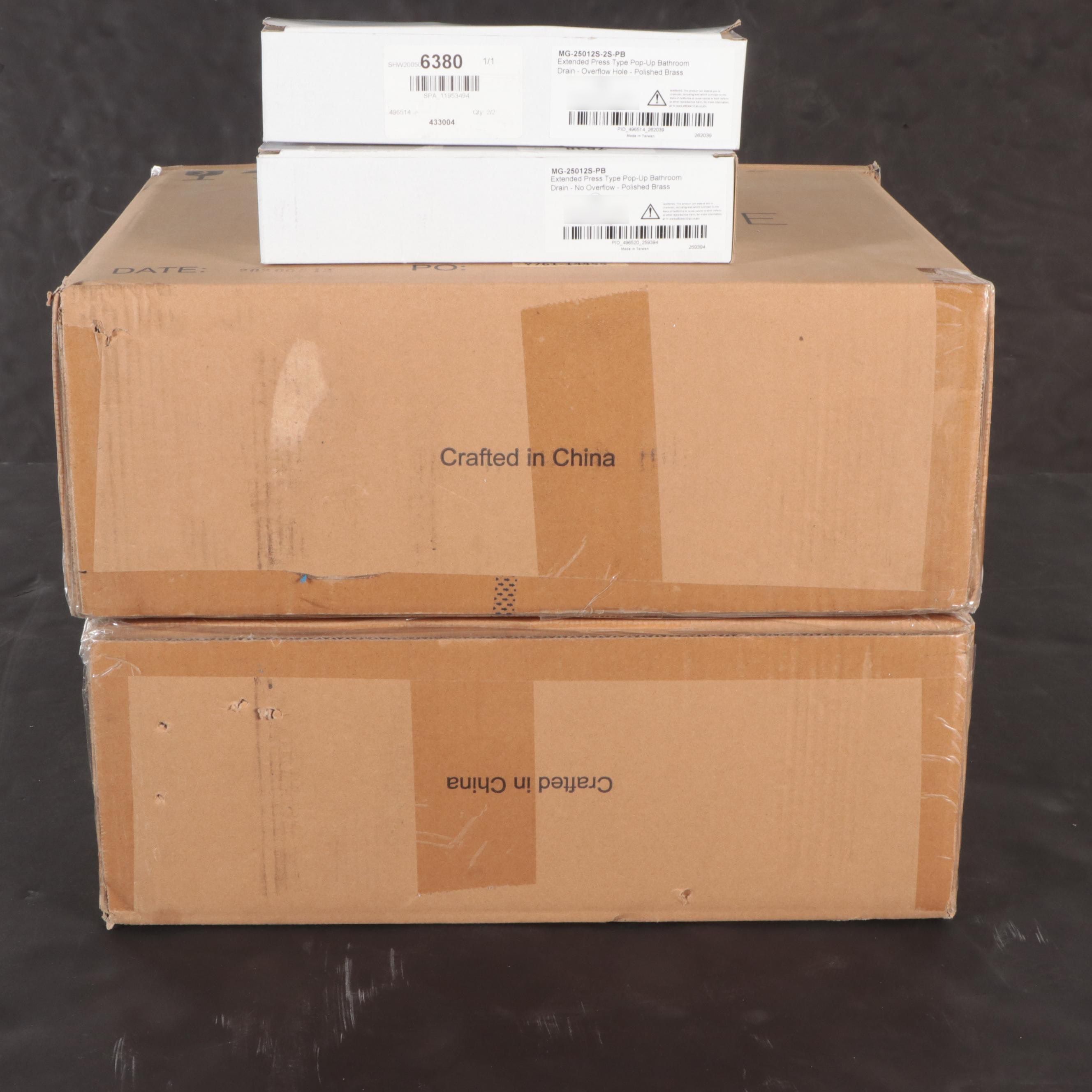 Oval Fireclay Vessel Sinks with Polished Brass Finish Pop-Up Bathroom Drain