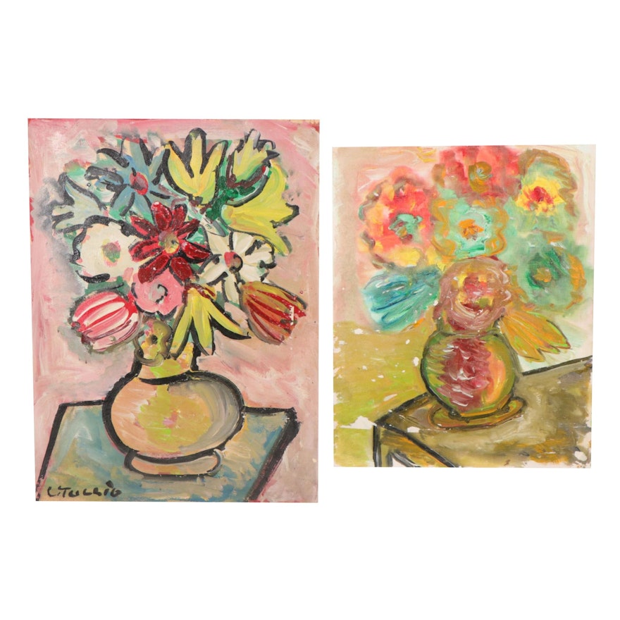 Charles Tullio Floral Still Life Acrylic Paintings