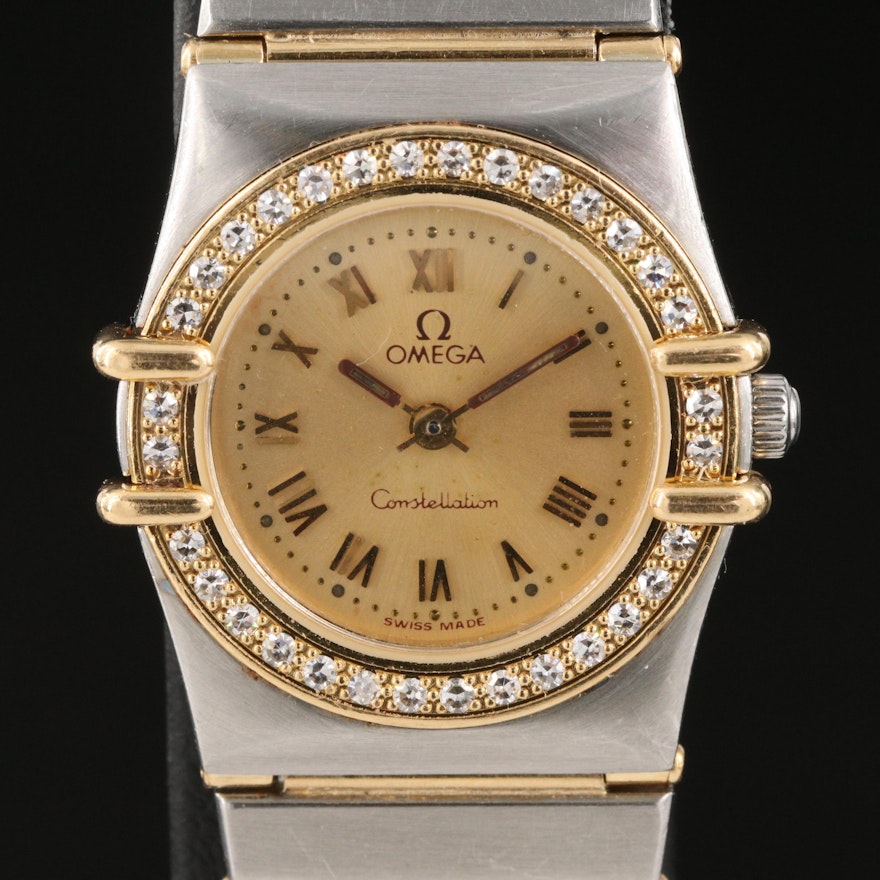 Omega Constellation "Manahattan" 18K and Stainless Steel Wristwatch