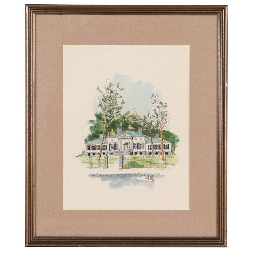 Watercolor Painting of Taft Museum of Art, 1973