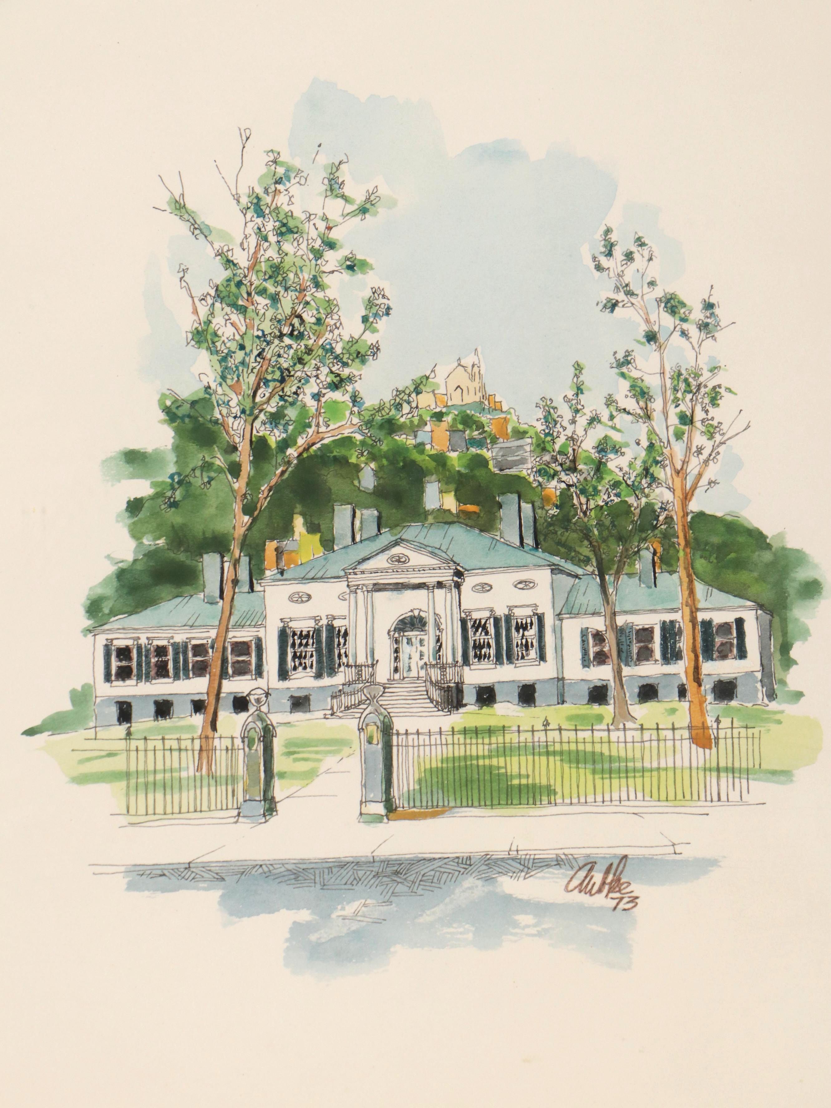 Watercolor Painting of Taft Museum of Art, 1973