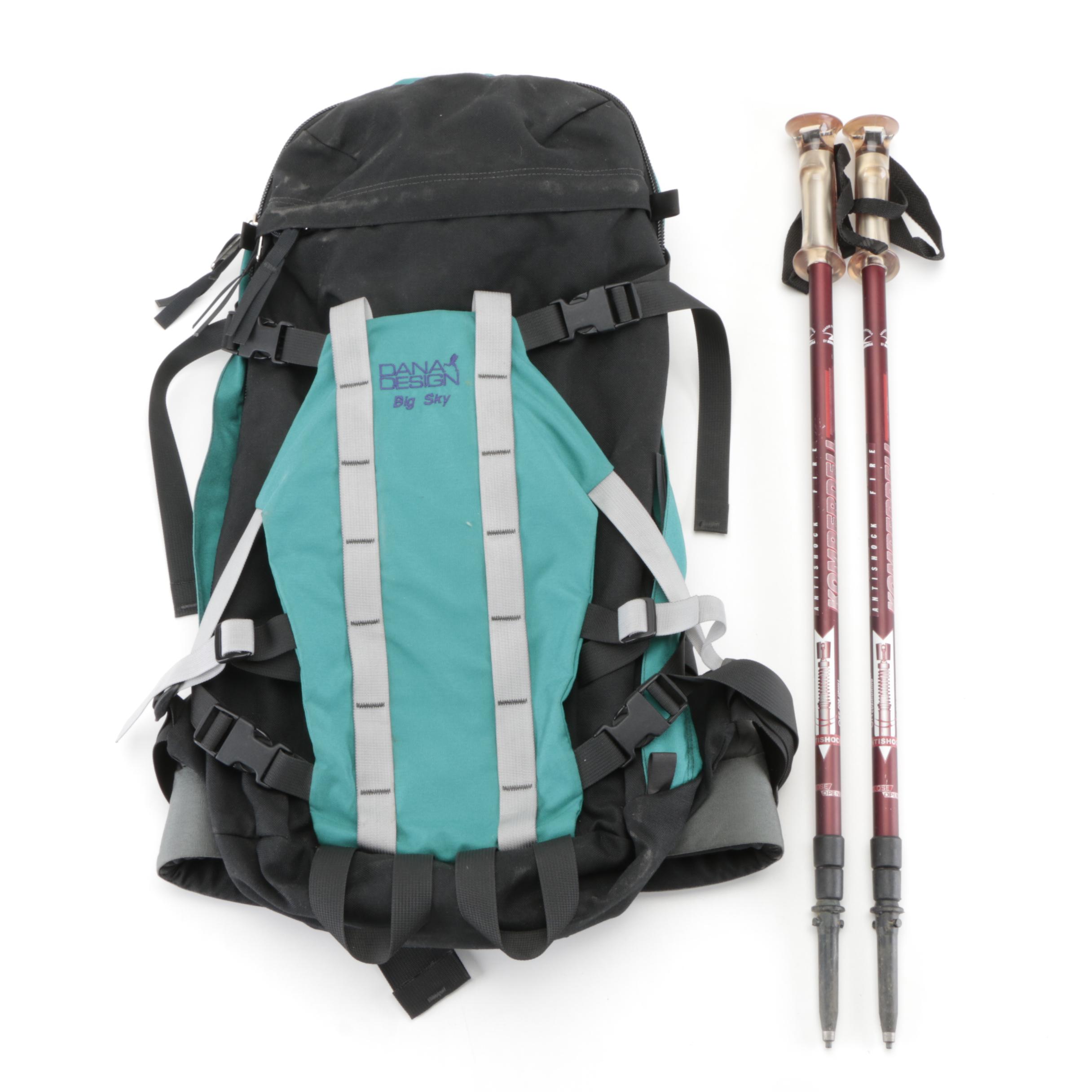 Dana Design Big Sky Backpack, Komperdell Aluminum Trekking Poles
