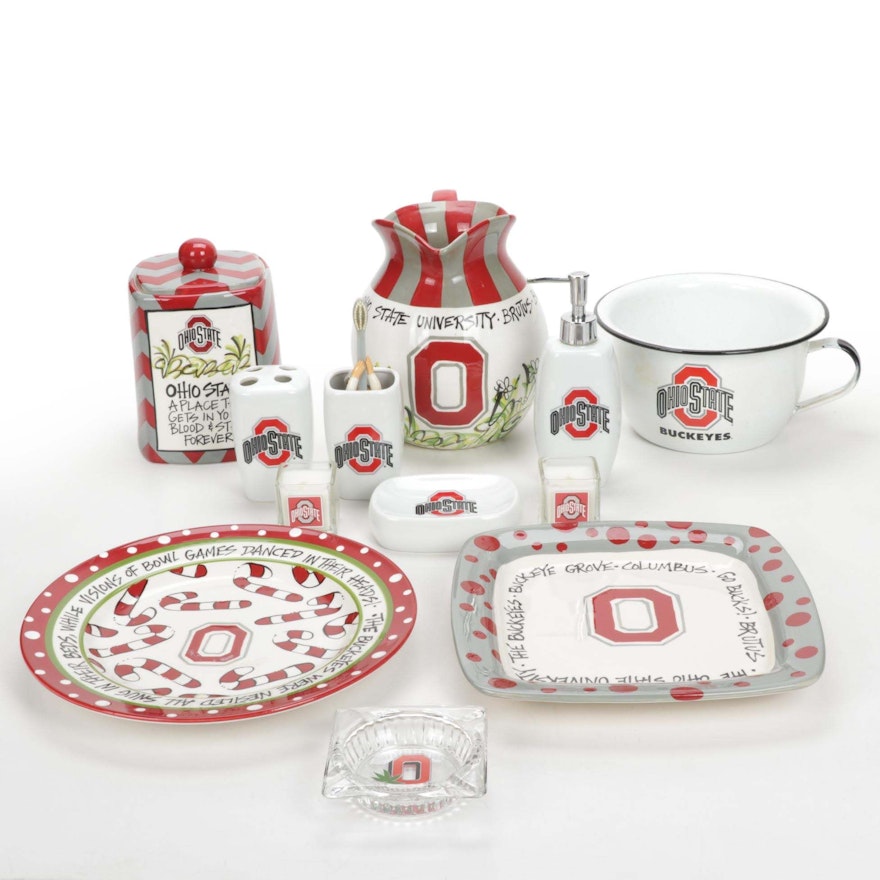 The Ohio State University Branded Tableware and Bathroom Accessories