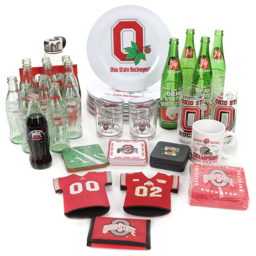 The Ohio State Buckeyes Coca-Cola Bottles, Kitchenware and Other Memorabilia