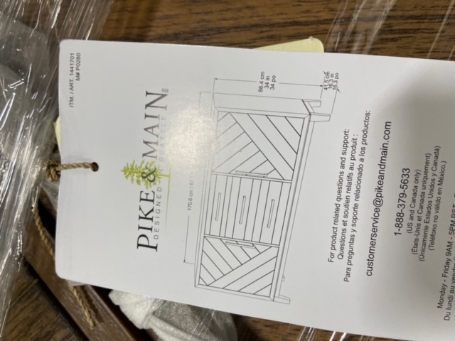 Pike & Main "Galena" 66" Accent Console Cabinet Table