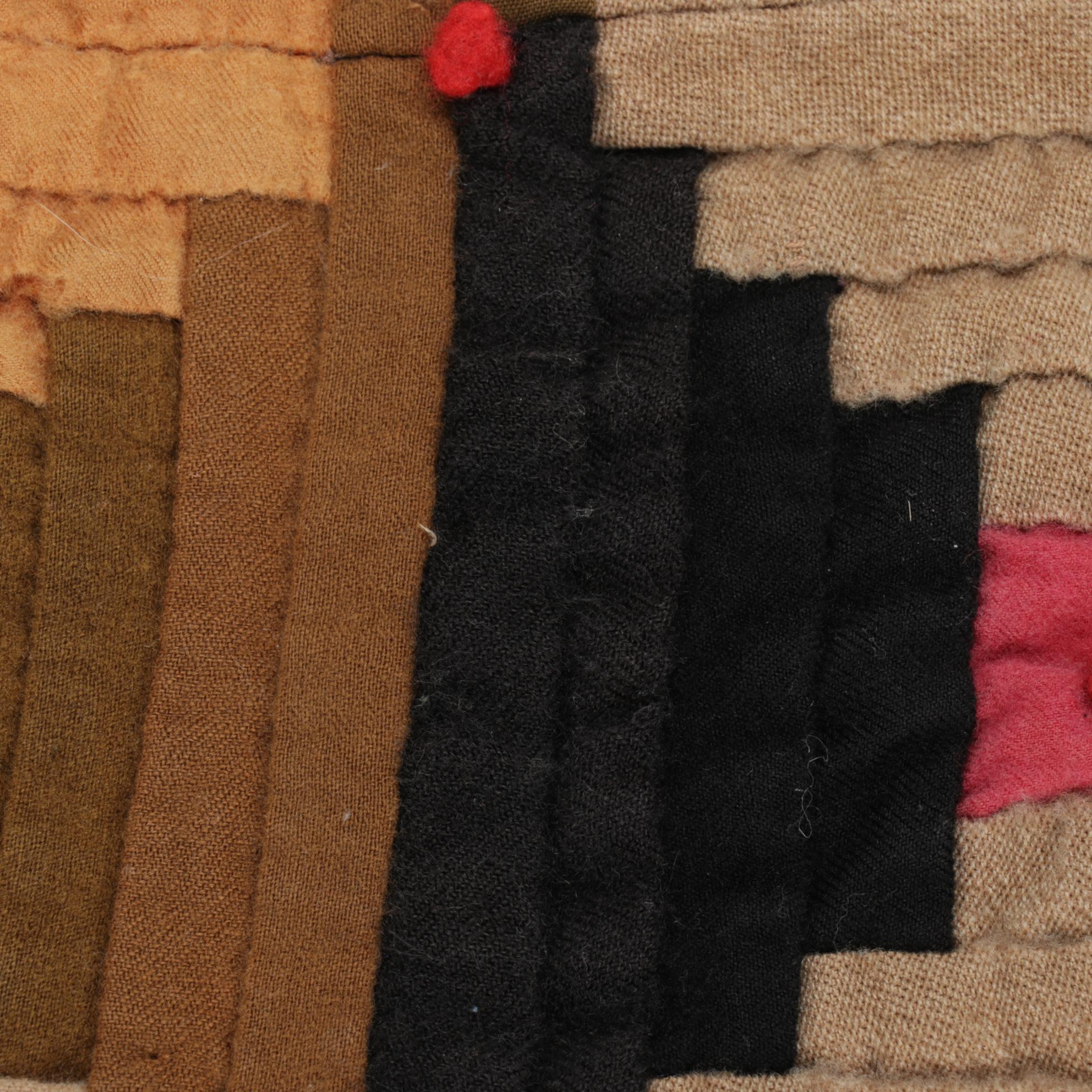 Handmade "Log Cabin" Crib Quilt and H. Kennedy Stoneware Bottle, Late 19th C.