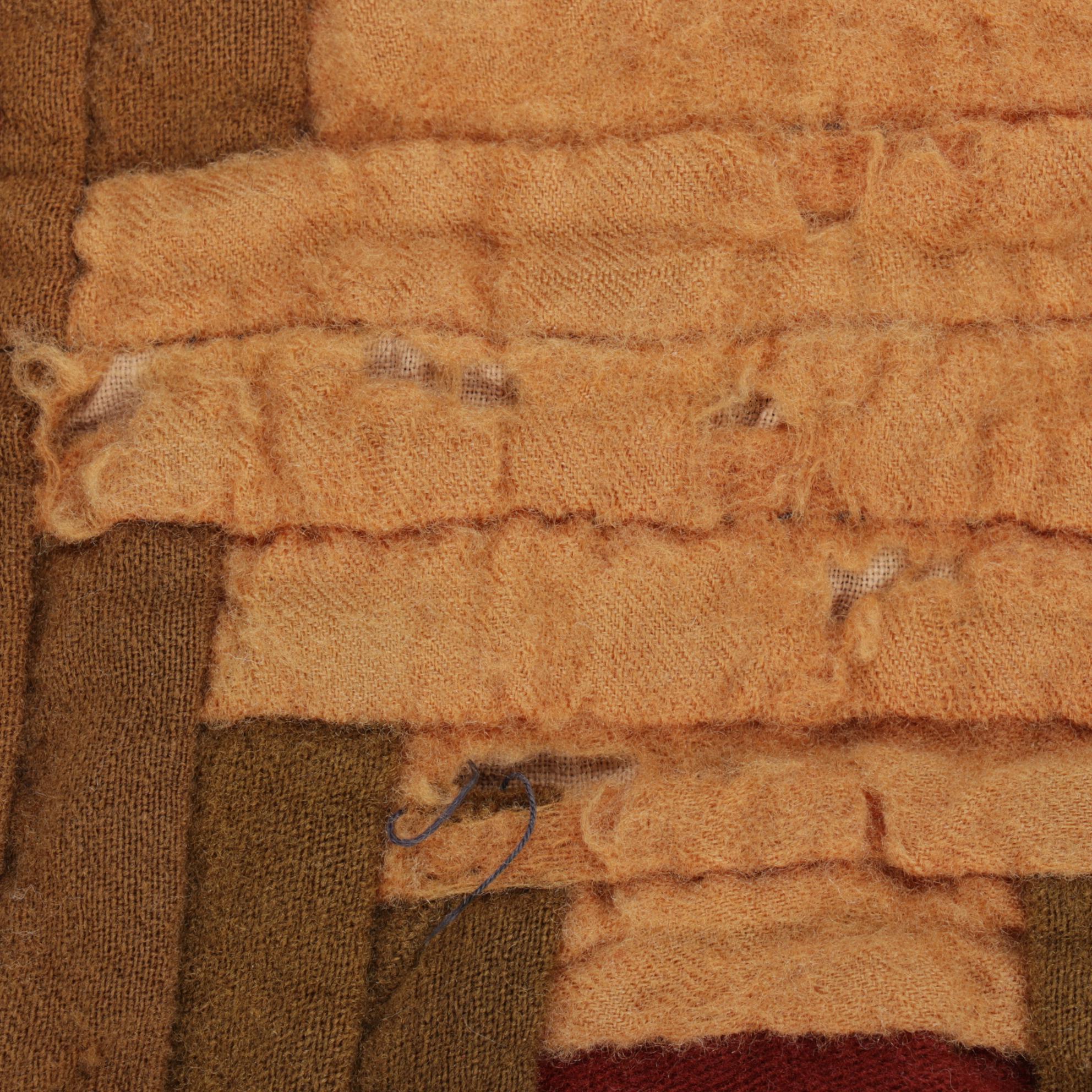 Handmade "Log Cabin" Crib Quilt and H. Kennedy Stoneware Bottle, Late 19th C.
