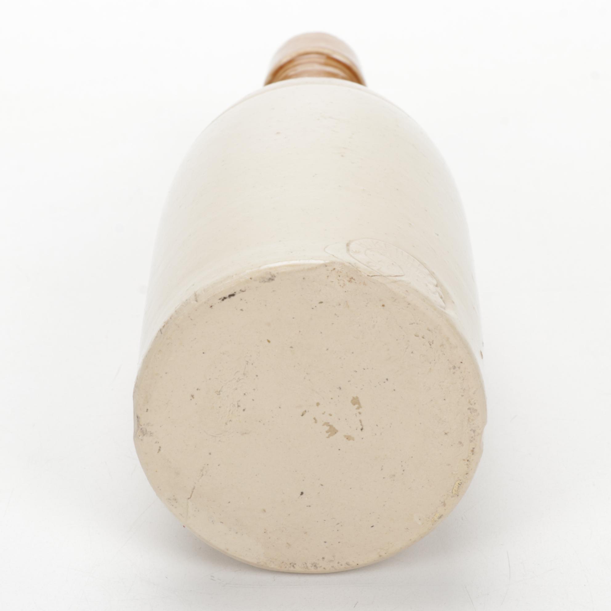 Handmade "Log Cabin" Crib Quilt and H. Kennedy Stoneware Bottle, Late 19th C.